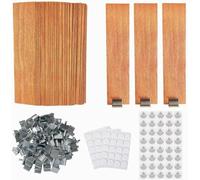 Mechas de madera anchas para hacer velas, mechas de vela de 3 cm de ancho, mechas de madera natural de 5.1 x 1.2 pulgadas con soporte para centros de vela para hacer velas de bricolaje (100 unidades