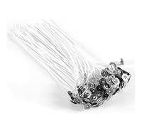 Mechas de Vela 100 uds, Base de Algodón Natural Preenceradas, para Fabricación de Velas Artesanales y Bricolaje, 15 cm, bajo Humo