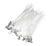 Mechas para hacer velas: 100 piezas de hilo de algodón, mecha de vela preencerada sin humo, lengüetas metálicas tejidas con soportes | Mecha ardiente fiable para la fabricación de cera de soja
