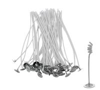 Mechas para hacer velas,Mechas para hacer velas, Núcleos de mecha de vela preencerados, 50 mechas de algodón para manualidades para velas de soja, kit de mecha de vela de larga duración para velas per