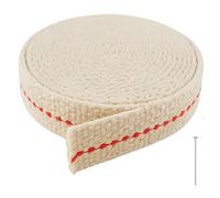 Mechas para Lámparas de Aceite -LONGITUD 2M|ANCHO 20MM|✮GARANTÍA DE POR VIDA✮- Cuerda de Algodón para Linternas y Quemadores de Interior y Exterior - Quema Limpia, Cálido Brillo Rojizo (1, 5M X 11 MM)