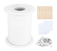 Mechas para Velas, Kit de Fabricación de Velas con 61m Mecha de Vela de Algodón 100 Piezas Bases de Mecha 10 Soportes de Mecha 60 Pegatinas de Mecha, Mechas Velas, para Fabricación de Velas