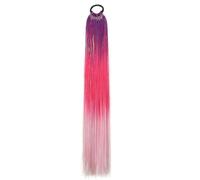 Mechas Pelo Glitter Extensión de cola caballo oropel azul púrpura con lazo elástico for el cabello, trenzado purpurina for niños y niñas, loco for día, valiente(Color 3)