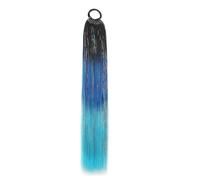 Mechas Pelo Glitter Extensión de cola caballo oropel azul púrpura con lazo elástico for el cabello, trenzado purpurina for niños y niñas, loco for día, valiente(Color 1)