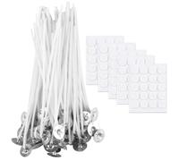 Mechas UIEXAY para velas, 100 unidades, 100 pegatinas, 10 cm, para hacer tú mismo (juego de mechas de 10 cm)