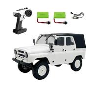 MechEdu 1:12 RC Offroad Crawler con tracción en las cuatro ruedas, UAZ-469 WPL C94 RC vehículo de escalada con dirección totalmente proporcional, dos baterías de 500 mAh, parabrisas plegable y tienda