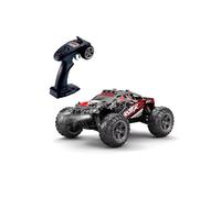 MechEdu Camión teledirigido 1/16, 2,4 GHz, con tracción en las cuatro ruedas y neumáticos grandes, diseño resistente al agua, amortiguador de metal, RTR (rojo)
