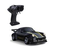 MechEdu Coche de deriva RC a escala 1:64 con tracción en las 4 ruedas, 2,4 GHz, mini coche de carreras de escritorio, con dirección precisa y carga USB (negro)