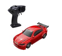 MechEdu Coche de deriva RC a escala 1:64 con tracción en las 4 ruedas, 2,4 GHz, mini coche de carreras de escritorio, con dirección precisa y carga USB (rojo)