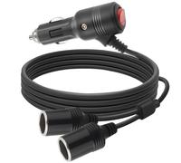 Mechero Coche Cable de Extensión 16AWG, 12V/24V Cargador de Coche, Adaptador de Encendedor con Interruptor，Conector Mechero Coche (1 Metro)