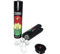 Mechero con compartimento secreto oculto | Encendedor de ocultación recargable | Mini caja fuerte camuflada portátil para guardar objetos de valor (Clipper)