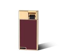 Mechero de butano, ultra delgado, de 9 mm, recargable y ajustable, encendedor portátil con ventana de combustible visible, ideal para uso en exteriores, gas butano no incluido