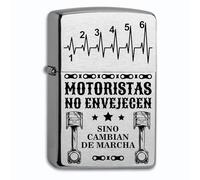 Mechero de Gasolina para Motocicleta, Compatible con Zippo, con Grabado Personalizado con diseño y Texto para Motociclistas, 12 diseños