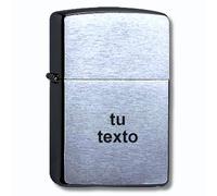 Mechero de Gasolina Zippo Chrome Brushed con Grabado Personalizado, tu Texto o Nombre