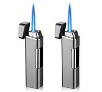 Mechero de metal resistente al viento, sin gas butano, recargable y electrónico, llama fuerte para exteriores, velas, barbacoa, regalo
