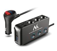 Mechero, Divisor para encendedor de cigarrillos, voltímetro, 3 enchufes para encendedor de cigarrillos, 1xQuick Charge 3.0, 3xUSB 6.8A, 1x Power Delivery 18W, Maclean MCE218, Max 120W