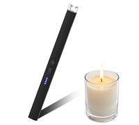Mechero Electrico, Encendedor Electrico, Encendedor Velas, Recargable por USB, Resistente al Viento, para Velas, Chimenea, Barbacoa, Camping (Negro)