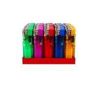 Mechero electrónico recargable con llama ajustable - Juego de 50 mecheros de colores