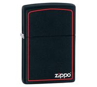 Mechero Zippo, color negro mate con borde rojo, 218ZB