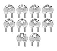 MechKit Abrazadera de Clip de Cable de Cuerda de Alambre de Acero Inoxidable, 10 Piezas, 3/16 Pulgadas, M4, Perno en U, Sujetador de sillín para Muebles de Exterior y Equipos de