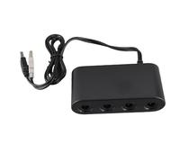 MechKit Adaptador de controlador GC 4 puertos Convertidor de controlador de juego 3 en 1 de alto rendimiento con función turbo para PC ABS negro