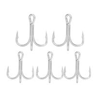 MechKit Anzuelo de Pesca con púas afiladas, anzuelos triples de Metal de Alta Resistencia, Anzuelo para Pesca de Peces Grandes, Plata, 20 Piezas 6# o 10 Piezas 1/0# (Tamaño Grande 1/0# (se Venden 10