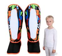 MechKit BN Fight Protector de piernas para niños espinilleras Equipo de protección guardapiés para Boxeo Muay Thai Taekwondo Entrenamiento Talla S (Graffiti-Negro)