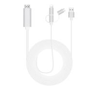 MechKit Cable HDMI compatible con conectores Apple Lightning y Android tipo C de alta resolución tres en uno
