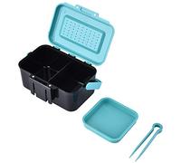 MechKit Caja de Cebo de Pesca Caja de Almacenamiento de Cebo Vivo de Plástico ABS Duradero Portátil con Pinzas y Tapa Transpirable para Entusiastas de la Pesca Negro 13x9.5x6.5cm