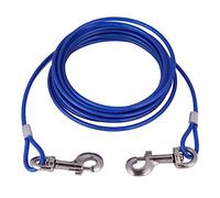 MechKit Correa Larga de Alambre de Acero para Perros, Resistente a Las mordeduras, Cuerda de Seguridad para Mascotas al Aire Libre para Acampar, Picnic, jardín, Azul, Rojo, 5mm, 5m (Azul)
