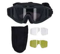 MechKit Gafas a Prueba de Viento Gafas de Seguridad Resistentes a los Impactos a Prueba de explosiones con Lentes HD para Motocicleta Esquí Snowboard Montar Escalada en Roca (Negra)