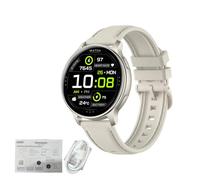 MechKit GPS Reloj Inteligente Deportivo Pantalla táctil AMOLED de 1,32 Pulgadas 100 Modos Deportivos Altímetro Barómetro Brújula 3ATM Resistente al Agua para entusiastas del Aire (Beige)