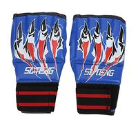 MechKit Guantes de Boxeo Guantes de Boxeo de Medio Dedo Artes Marciales Mixtas Guantes de Boxeo Protectores Transpirables con Banda elástica Alta para Saco de Boxeo Entrenamiento (Azul)
