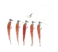MechKit Kit de Aparejo de Pesca con Paraguas, señuelos de Pesca Blandos Artificiales de Silicona Duradera, Aparejo de Cebo para Pesca de lubina de Agua Dulce, 50 cm, 19,7 Pulgadas (Roja)