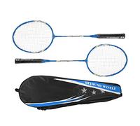 MechKit LEIJIAER Raqueta de bádminton Juego de 2 Raquetas de aleación de Hierro de Entrenamiento Profesional con Bolsa de Almacenamiento para Jugadores Principiantes e intermedios (Azul)