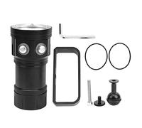 MechKit Linterna de Buceo LED Iluminación Submarina Profesional Lámpara Submarina Portátil Impermeable con 15000 Lúmenes para Buceo Pesca Submarina Negro 65mm