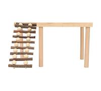 MechKit Plataforma de Escalada para hámster Juego de Actividades de Parque Infantil de 2 Capas de Madera Natural con Escalera Ajustable para Mascotas pequeñas Hámsters Planeadores