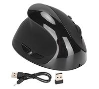 MechKit Ratón Vertical para Zurdos, 2,4 G, inalámbrico, Recargable, ergonómico, Adaptador USB dpi Ajustable para PC, portátil, Oficina, hogar, usuarios Zurdos, Color Negro (Negra)