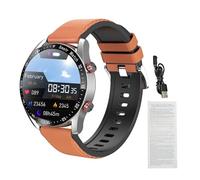 MechKit Reloj Inteligente Deportivo Llamadas Bluetooth, Pantalla táctil de 1,52 Pulgadas, Modos multideportivos, rastreador de Ejercicios para Hombres y Mujeres IP67 a Prueba (Cuero marrón)