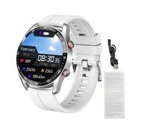 MechKit Reloj Inteligente Deportivo Llamadas Bluetooth, Pantalla táctil de 1,52 Pulgadas, Modos multideportivos, rastreador de Ejercicios para Hombres y Mujeres IP67 a Prueba (Silicona Plateada)