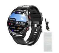 MechKit Reloj Inteligente Deportivo Llamadas Bluetooth, Pantalla táctil de 1,52 Pulgadas, Modos multideportivos, rastreador de Ejercicios para Hombres y Mujeres IP67 a Prueba (Silicona Negra)
