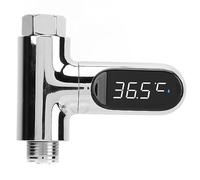 MechKit Termómetro de ducha digital LED, termómetro de agua, pantalla giratoria de aluminio de 360° para el hogar, baño, cocina