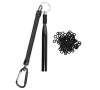 MechKit Wacky Rig Tool Cebos Blandos de aleación de Aluminio Accesorios de Pesca con 100 Anillos tóricos Fácil de Usar Duradero para entusiastas de la Pesca (Negra)