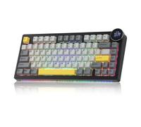 MechLands AJAZZ AK820V2 - Teclado inalámbrico para juegos 75% con pantalla TFT de 0.9 pulgadas y perilla, teclado mecánico cremoso con batería de 10000 mAh, intercambiable en caliente, RGB para Win