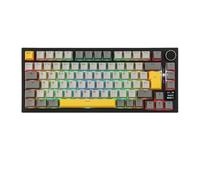 MechLands AK820 PRO 75% Teclado mecánico, diseño ISO, teclado inalámbrico de 3 modos con pantalla TFT y estructura de sellado cremosa, intercambiable en caliente, RGB, NKRO para Win/Mac (QWERTY)