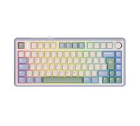 MechLands Aula F75 75% Teclado Mecánico para Gaming, Distribución QWERTY Español, Retroiluminación RGB, Teclado BT5.0/USB-C/2,4 GHz con Mando Giratorio, Reaper Switches para Win/Mac (Verde)