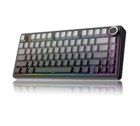 MechLands Aula F75 PRO 75% Teclado mecánico personalizado cremoso, BT5.0/USB-C/2.4 GHz, teclado inalámbrico para juegos, estructura de gasket, botón, RGB, Reaper Switches para Win/Mac (negro degradado