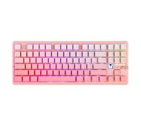 MechLands Aula F87 PRO V2 - Teclado inalámbrico para gaming con batería de 10000 mAh, consulta 8K, SOCD/MT/TGL, BT/2,4 GHz/USB, teclado mecánico TKL con Gasket Creamy y RGB (degradado rosa)