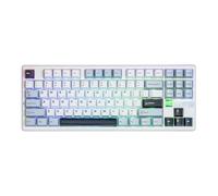 MechLands Aula F87 PRO V2 - Teclado inalámbrico para juegos con batería de 10000 mAh, consulta 8K, SOCD/MT/TGL, BT/2,4 GHz/USB, teclado mecánico TKL con Creamy Gasket y RGB (blanco azul)