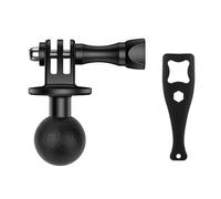 Mechrig Adaptador de montaje de bola de 1 pulgada para GoPro Hero 13/12/11/10/9/8/7Max, Akaso EK7000/Brave 4, SJCAM, compatible con soportes de cabeza de bola RAM, tamaño B, brazo de doble enchufe y